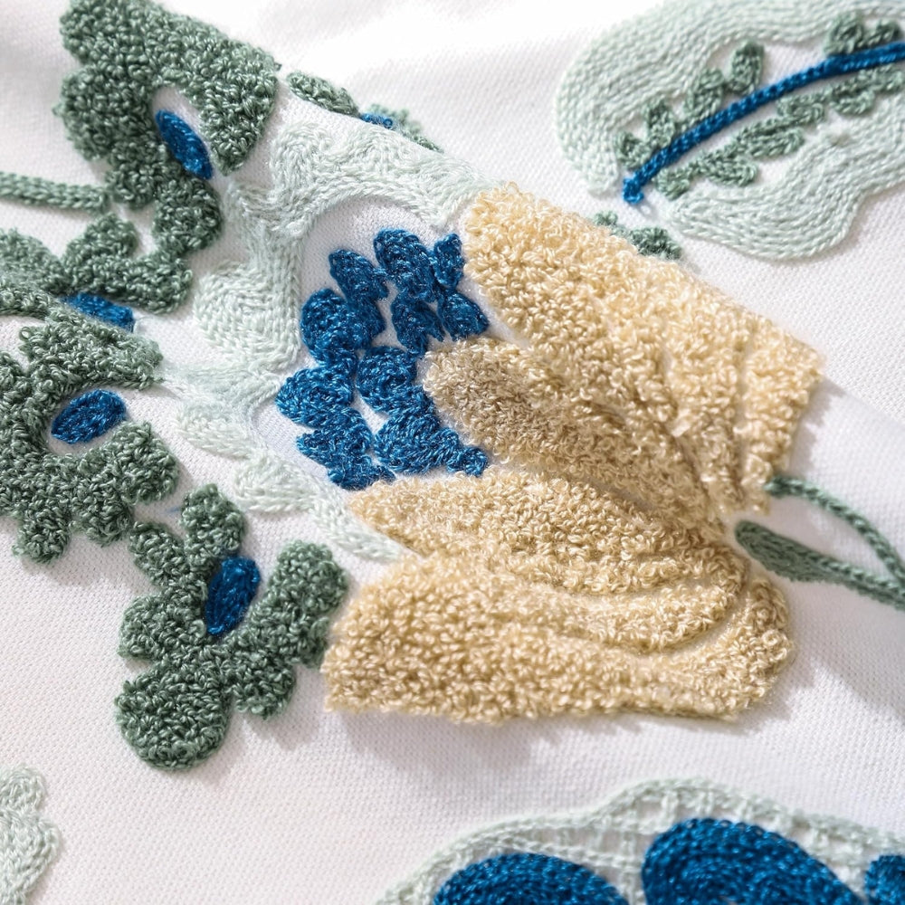 Tufted Floral Embroidered Cushion Cover – image 7