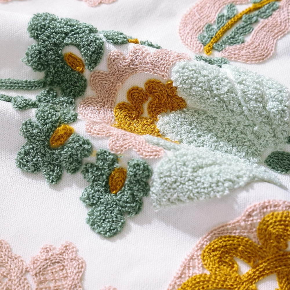 Tufted Floral Embroidered Cushion Cover – image 8