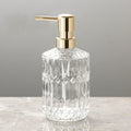 Diamond Pattern Glass Soap Dispenser, 390 mL