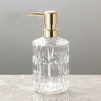Diamond Pattern Glass Soap Dispenser, 390 mL