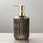 Diamond Pattern Glass Soap Dispenser, 390 mL