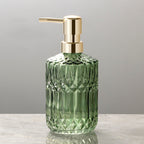 Diamond Pattern Glass Soap Dispenser, 390 mL