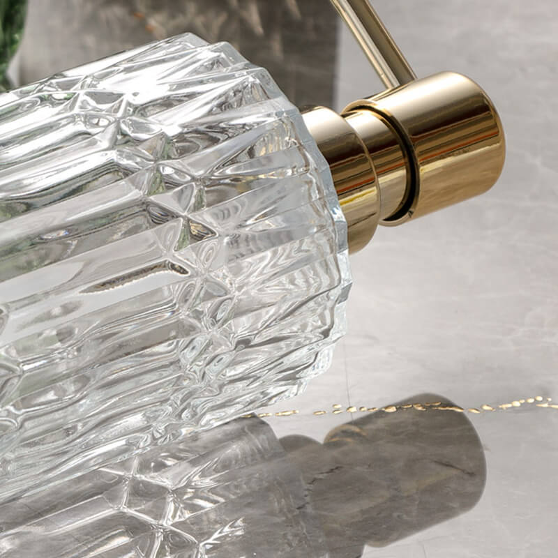 Diamond Pattern Glass Soap Dispenser, 390 mL