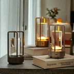 Table Lamp Modern Metal Cylinder LED Light Decor Accent