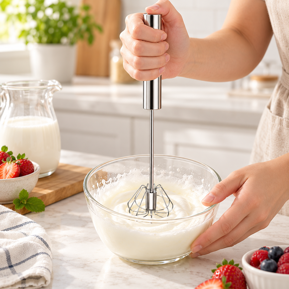 Egg Beater Manual Whisk Kitchen Utensil