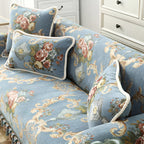 Floral Jacquard Chenille Cushion Cover with Beaded Edge – image 5
