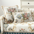 Floral Jacquard Chenille Cushion Cover with Beaded Edge – image 1