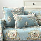 Floral Jacquard Chenille Cushion Cover with Beaded Edge – image 3