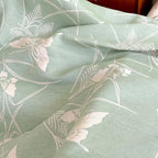 Butterfly Cotton Gauze Blanket with Botanical Detail - product view 1