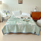 Butterfly Cotton Gauze Blanket with Botanical Detail - product view 3