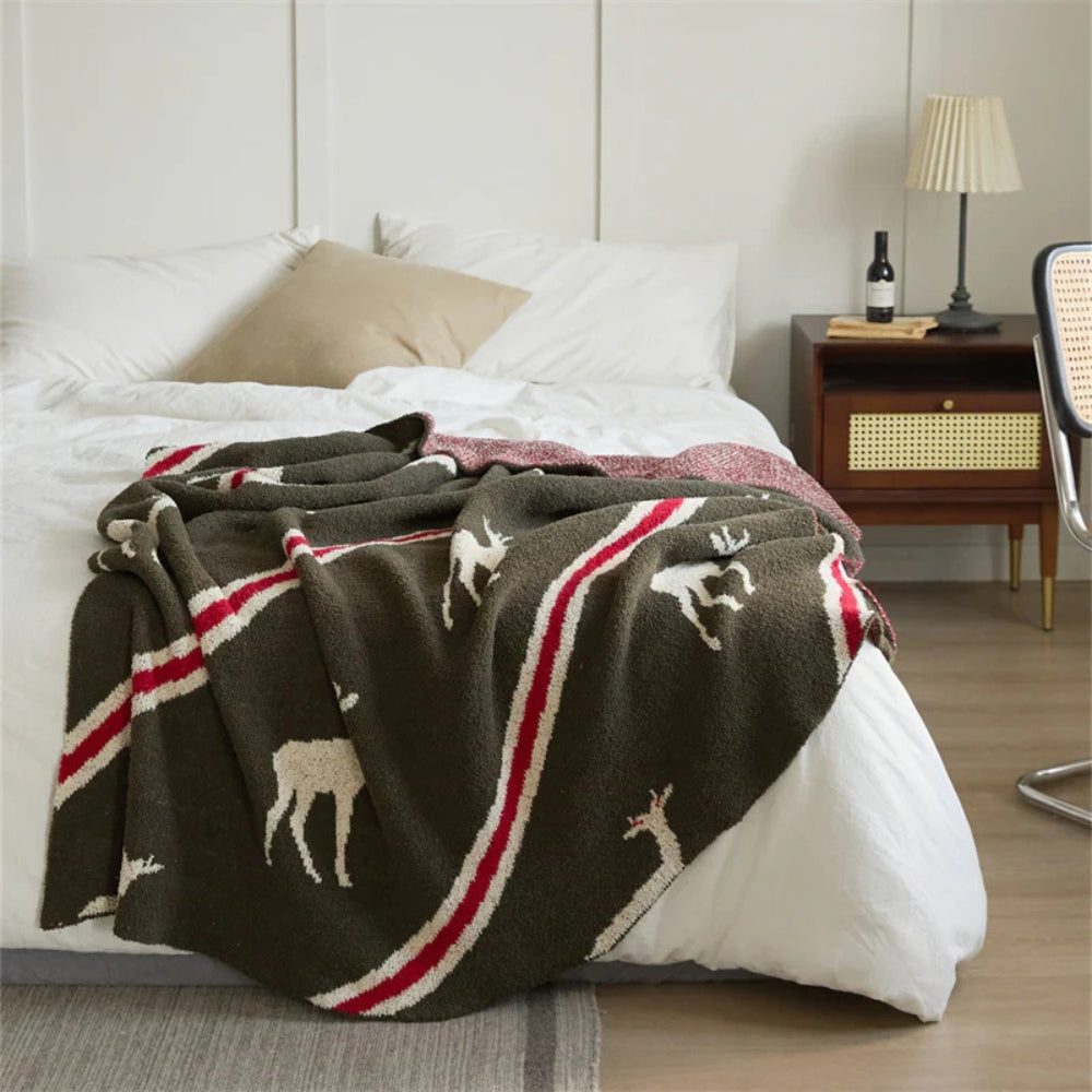 Deer Pattern Throw Blanket for Cosy Sofa Styling - product view 2