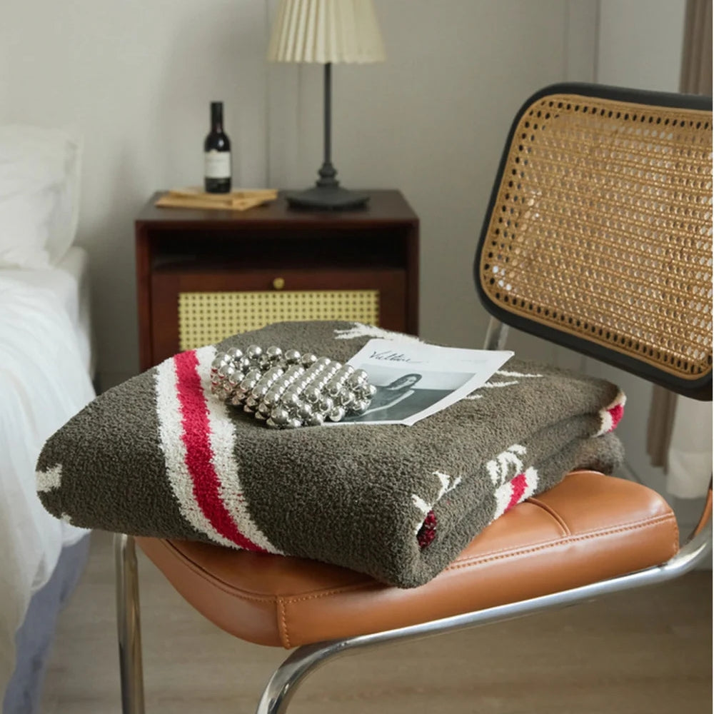 Deer Pattern Throw Blanket for Cosy Sofa Styling - product view 3