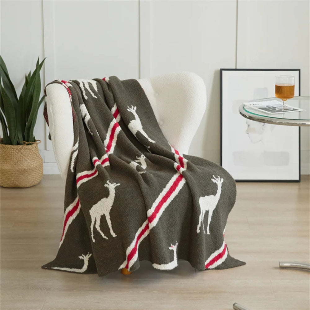 Deer Pattern Throw Blanket for Cosy Sofa Styling - product view 1