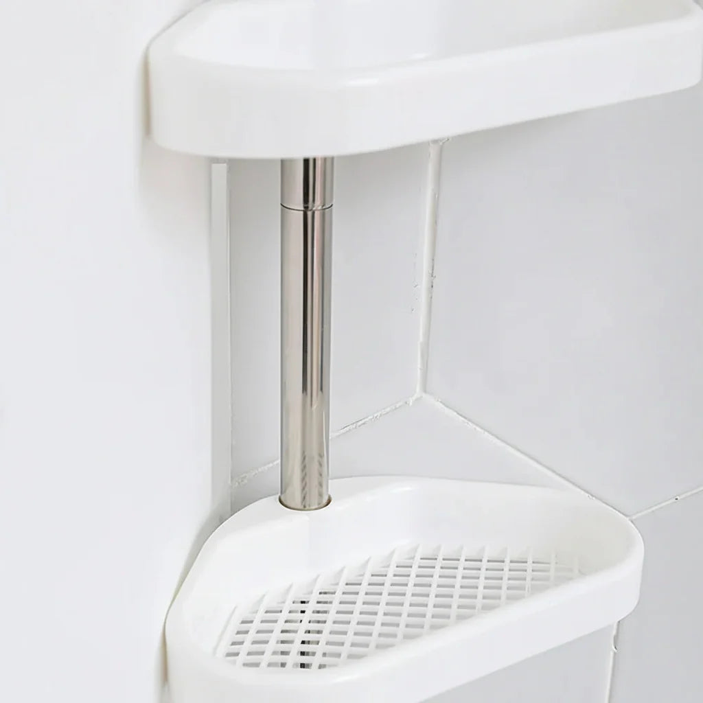 Shower Shelf Tension Pole Adjustable Corner Bathroom Storage Rack