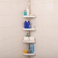 Shower Shelf Tension Pole Adjustable Corner Bathroom Storage Rack