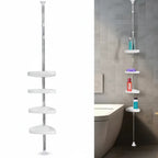Shower Shelf Tension Pole Adjustable Corner Bathroom Storage Rack