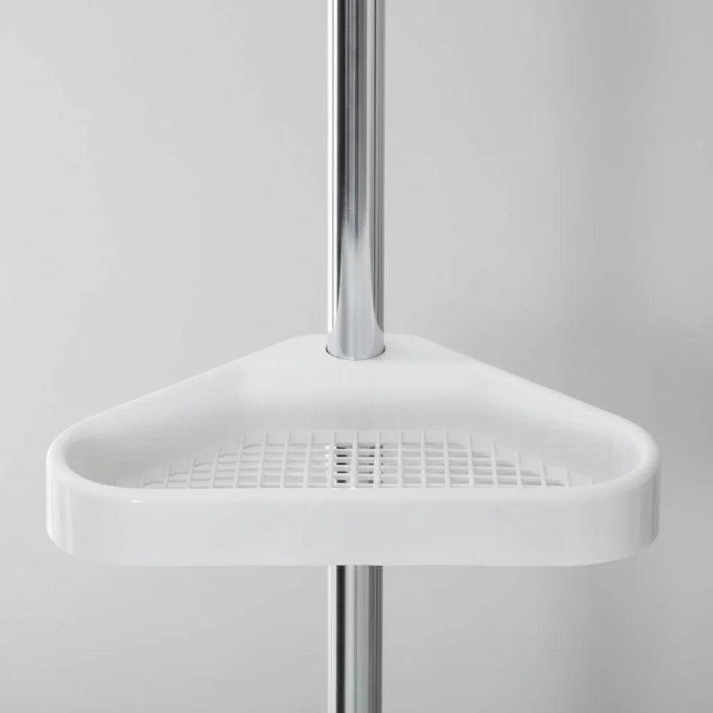 Shower Shelf Tension Pole Adjustable Corner Bathroom Storage Rack