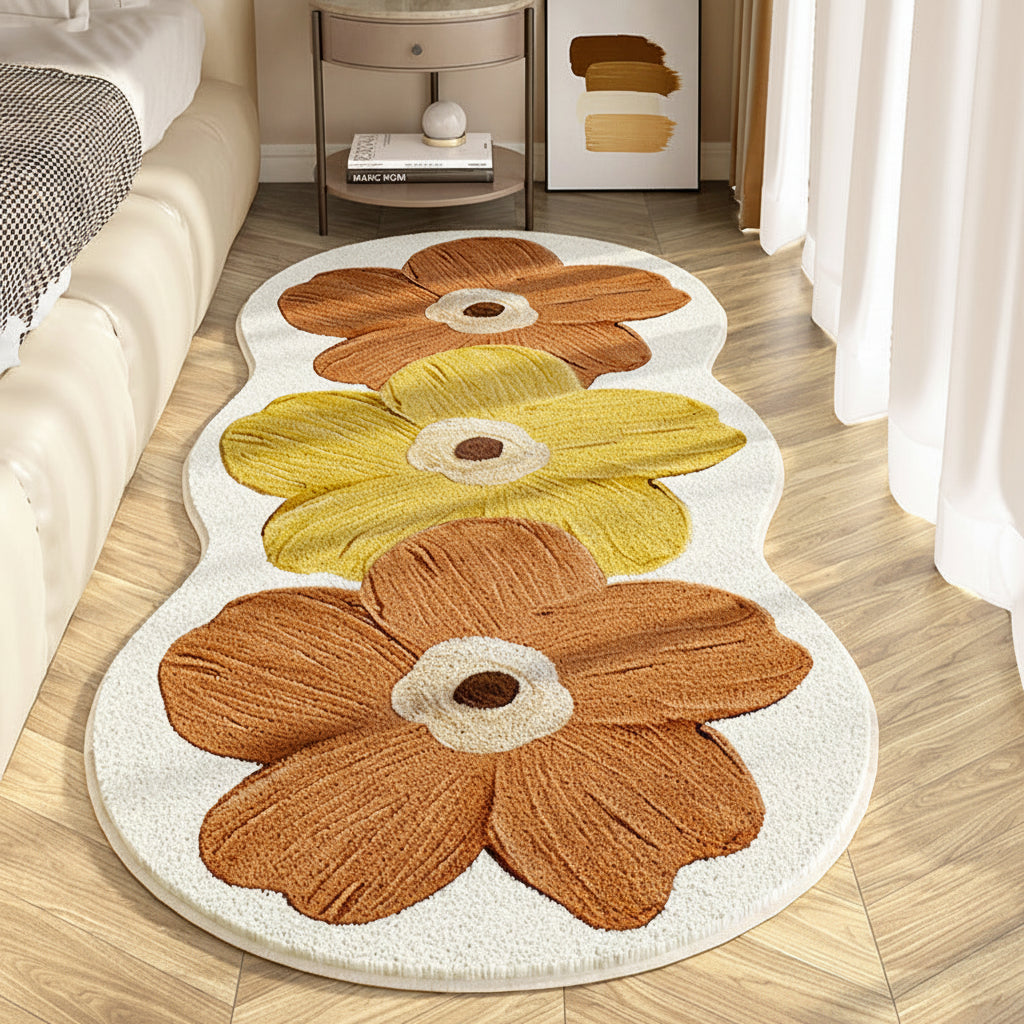 Floral Shaped Soft Bedroom Rug with Non-Slip Backing — product view 2