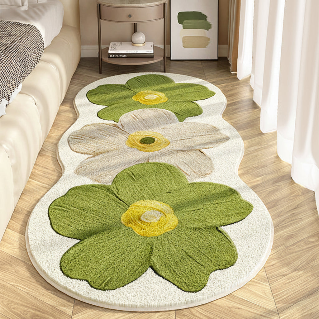 Floral Shaped Soft Bedroom Rug with Non-Slip Backing — product view 5