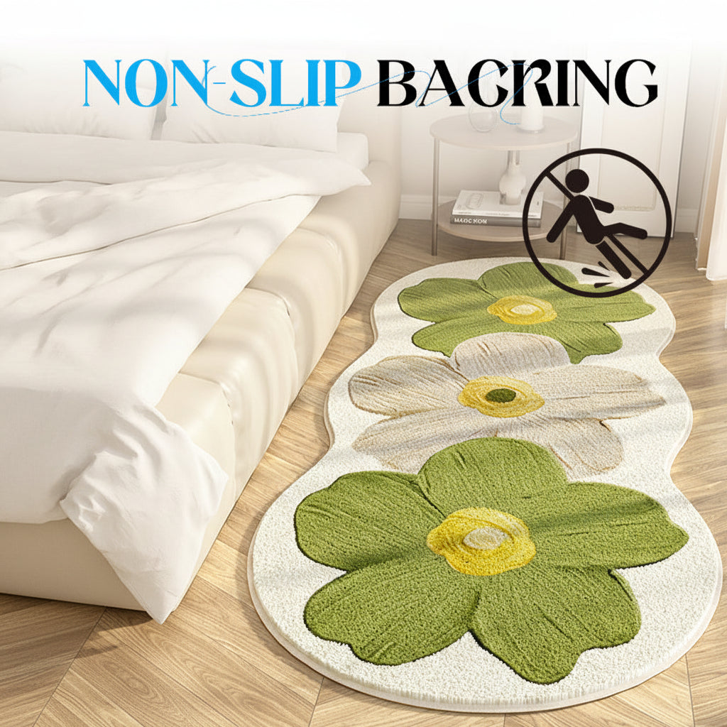 Floral Shaped Soft Bedroom Rug with Non-Slip Backing — product view 7