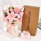 Knitted Tulip Bouquet, Decorative Yarn Flowers — product view 1