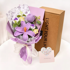 Knitted Tulip Bouquet, Decorative Yarn Flowers — product view 2
