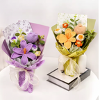 Knitted Tulip Bouquet, Decorative Yarn Flowers — product view 5