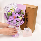 Knitted Tulip Bouquet, Decorative Yarn Flowers — product view 6