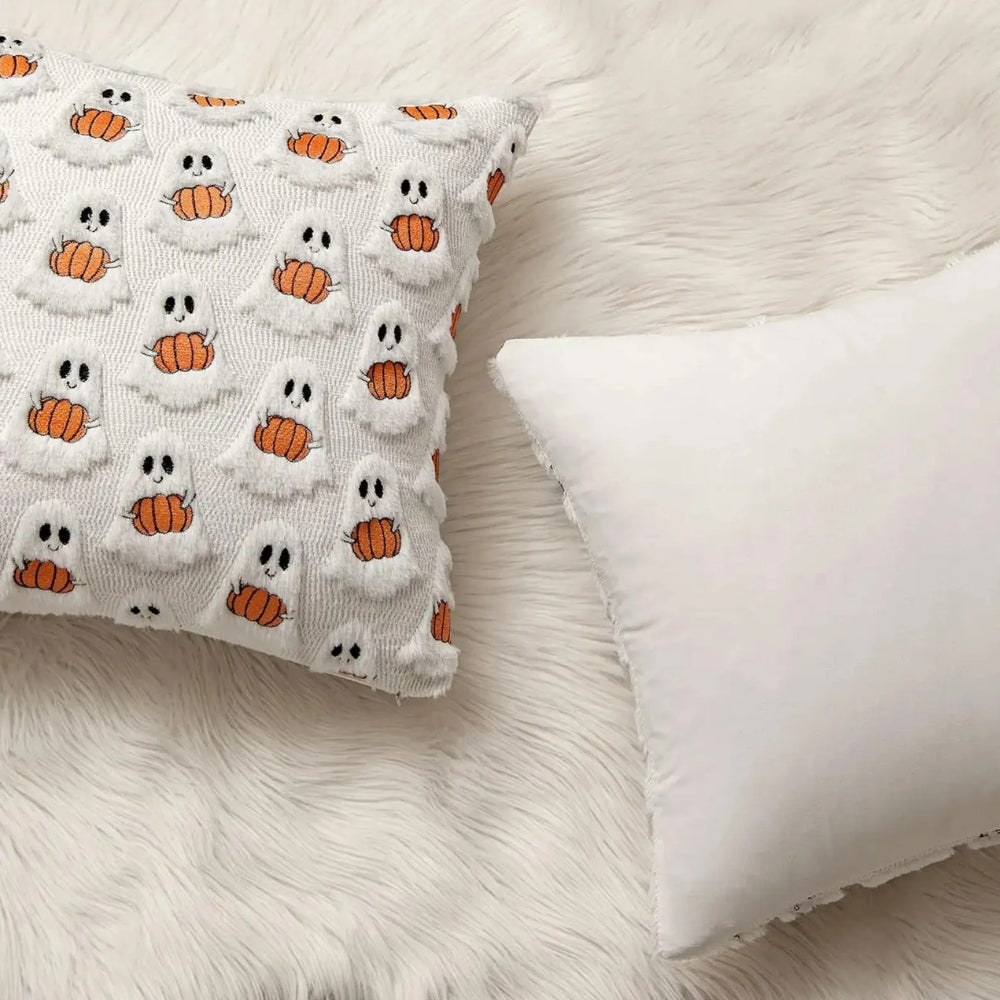 Faux Fleece Pumpkin Halloween Cushion Cover – image 4