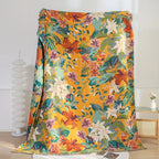 Tropical Pattern Cotton Blanket, Colourful Home Throw - product view 2