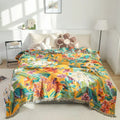 Tropical Pattern Cotton Blanket, Colourful Home Throw - product view 1