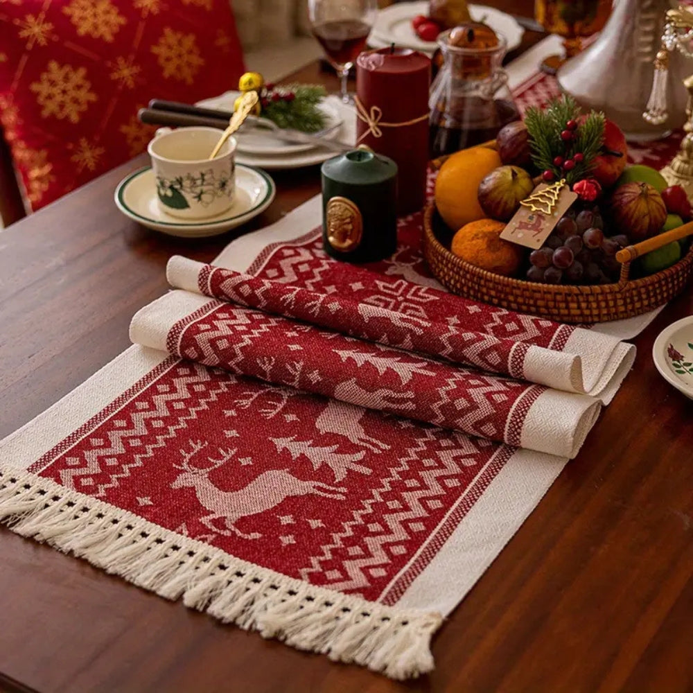 Christmas Reindeer Tassel Table Runner – image 3