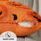Faux Fleece Pumpkin Halloween Cushion Cover – image 7