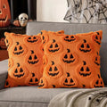 Faux Fleece Pumpkin Halloween Cushion Cover – image 9