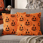 Faux Fleece Pumpkin Halloween Cushion Cover – image 9