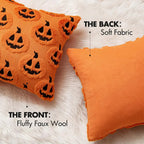 Faux Fleece Pumpkin Halloween Cushion Cover – image 10
