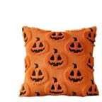 Faux Fleece Pumpkin Halloween Cushion Cover – image 1