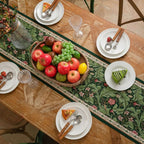 Floral Vine Embroidered Table Runner with Tassels - product view 7