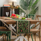 Floral Vine Embroidered Table Runner with Tassels - product view 9