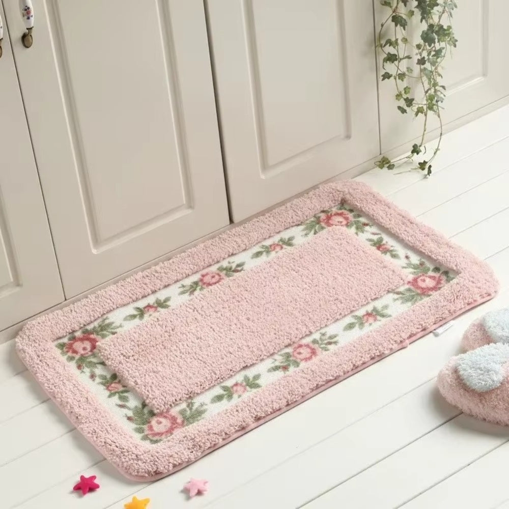 Floral Border Microfibre Bath Mat – image 1