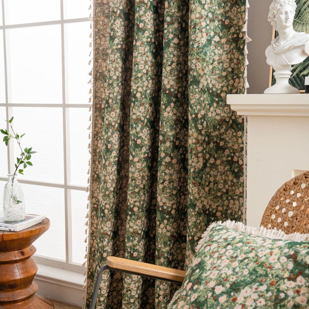 Vintage Floral Boho Curtain Panel — product view 10