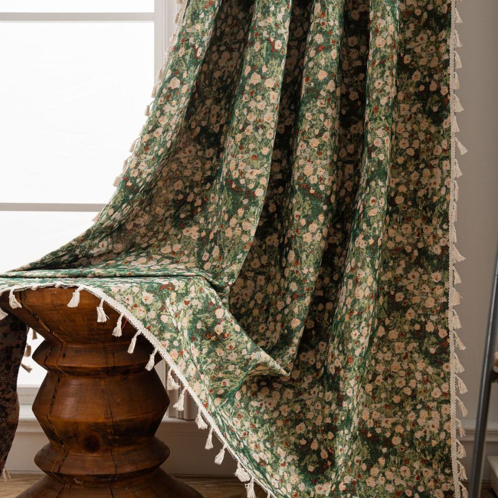 Vintage Floral Boho Curtain Panel — product view 1