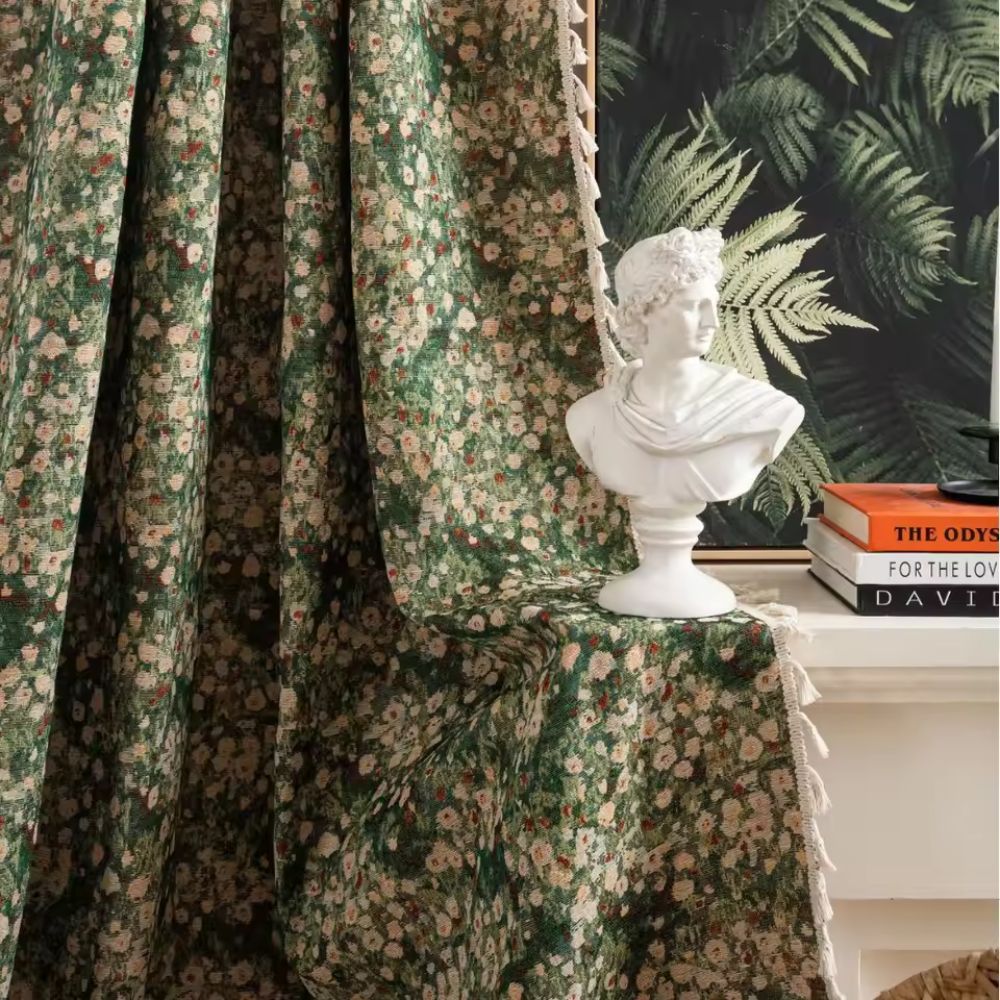 Vintage Floral Boho Curtain Panel — product view 2