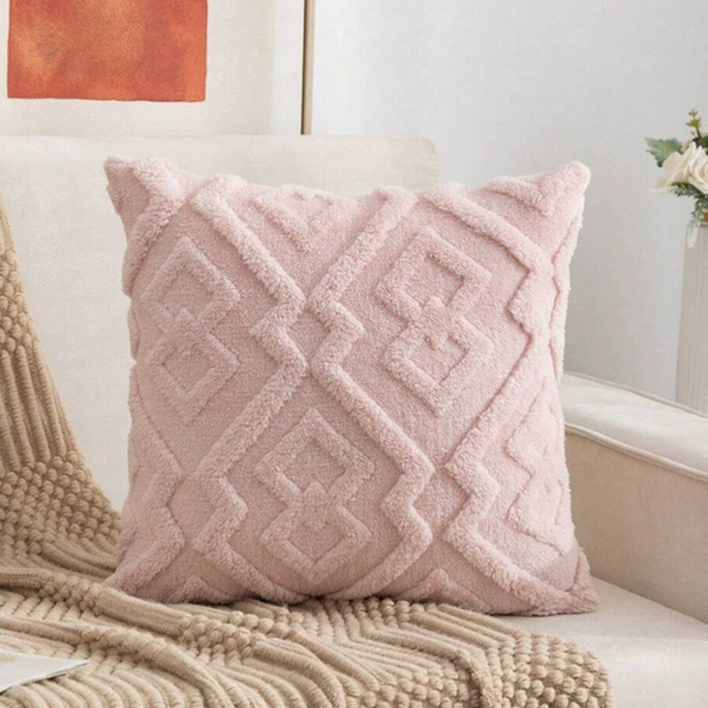 Textured Diamond Plush Cushion Cover – image 9