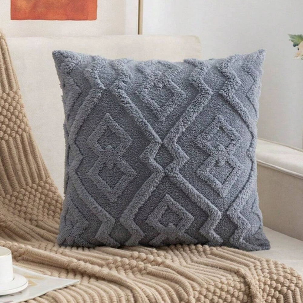 Textured Diamond Plush Cushion Cover – image 7