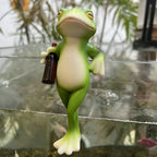 Garden Decor Frog Plant Pot Edge Hanging Ornament