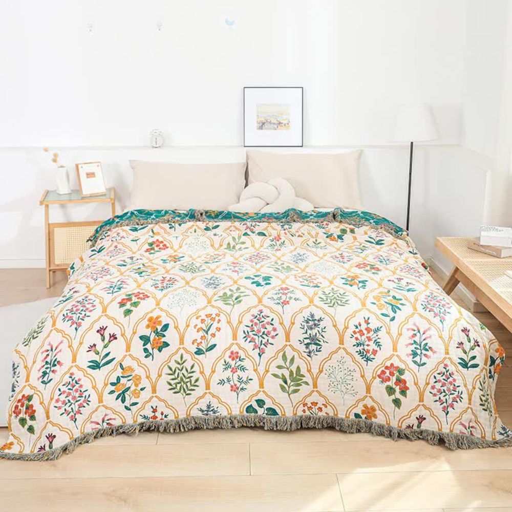 Garden Floral Cotton Blanket for Everyday Comfort - product view 1