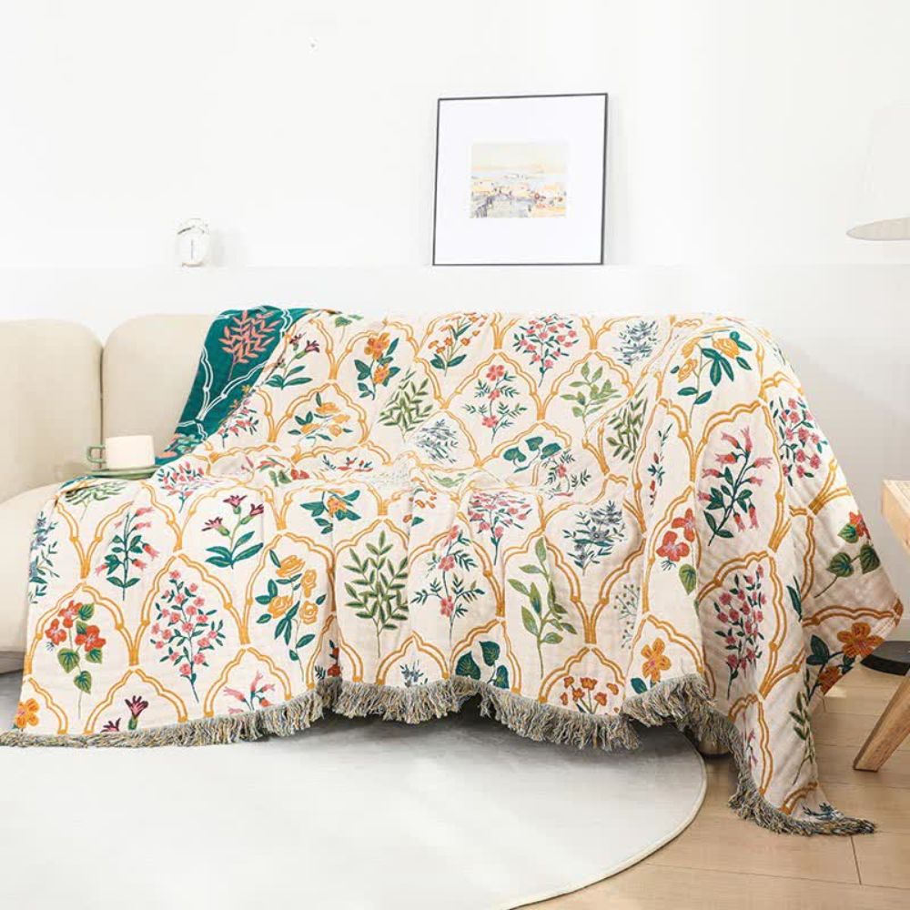 Garden Floral Cotton Blanket for Everyday Comfort - product view 3