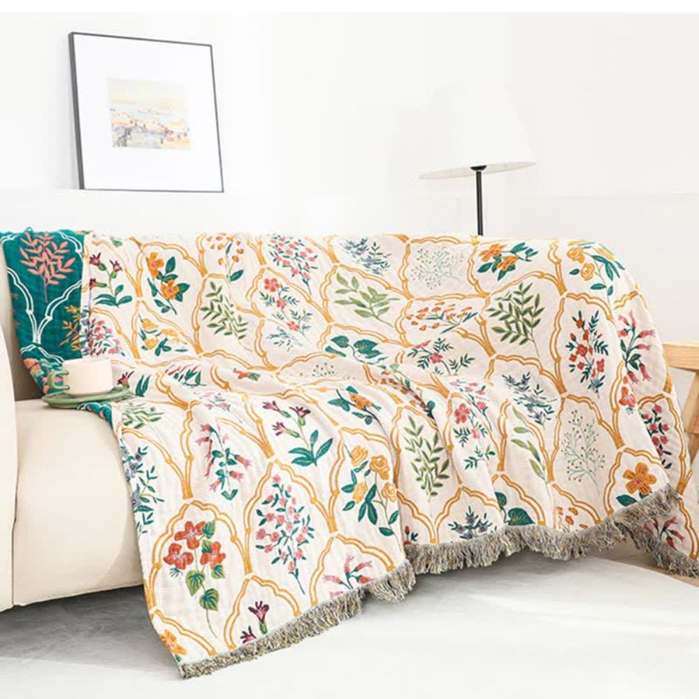 Garden Floral Cotton Blanket for Everyday Comfort - product view 4