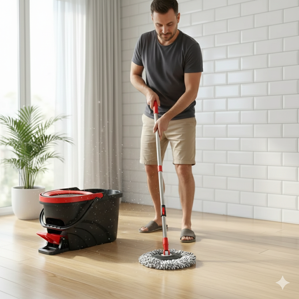 Spin Mop and Bucket Set with Adjustable Handle — product view 3